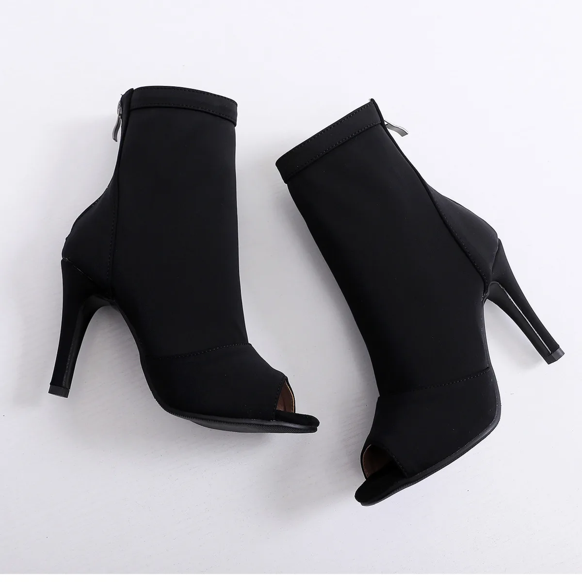 Sexy 2024 New Party Peep Toe Boot Stilettos Jazz Dance Woman Shoes Indoor Suede Sole Customizable Street Booties Big Size