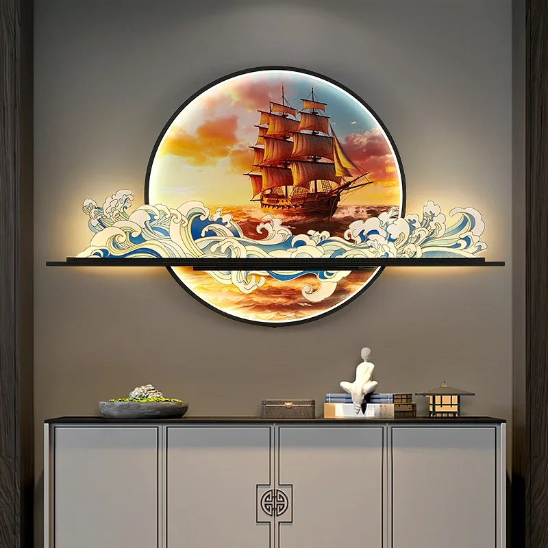 Liegeplatz moderne Bild Wand leuchte führte chinesische kreative Landschaft Wand lampe für zu Hause Wohnzimmer Studie Schlafzimmer Dekor Malerei