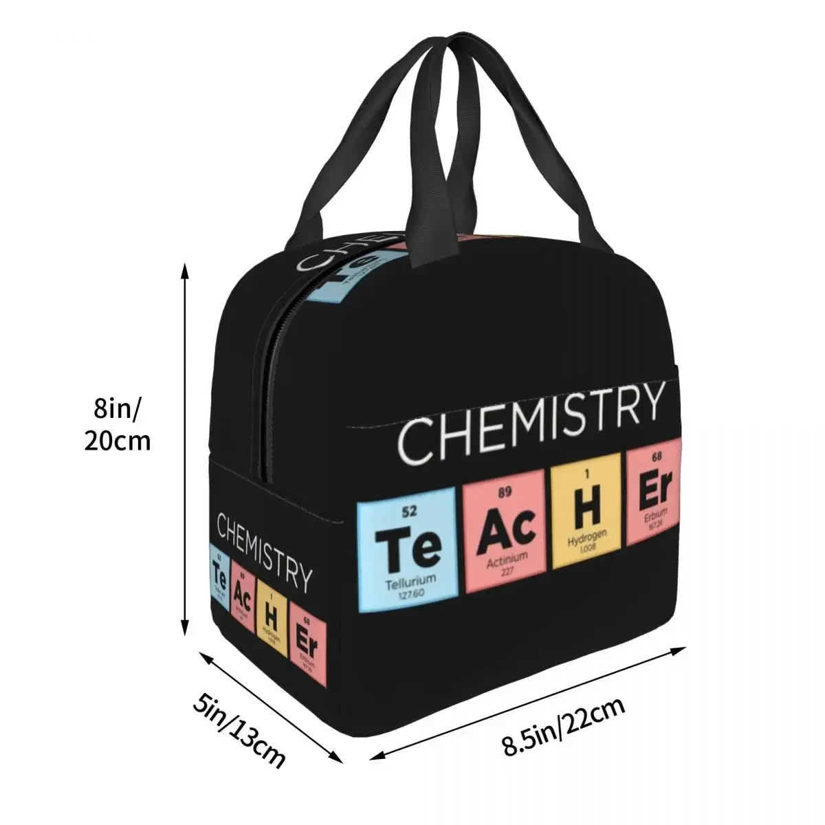 Chemistry Teacher Periodic Table Insulated Lunch Tote Bag for Kid Science Lab Tech Portable Thermal Cooler Food Lunch Box School