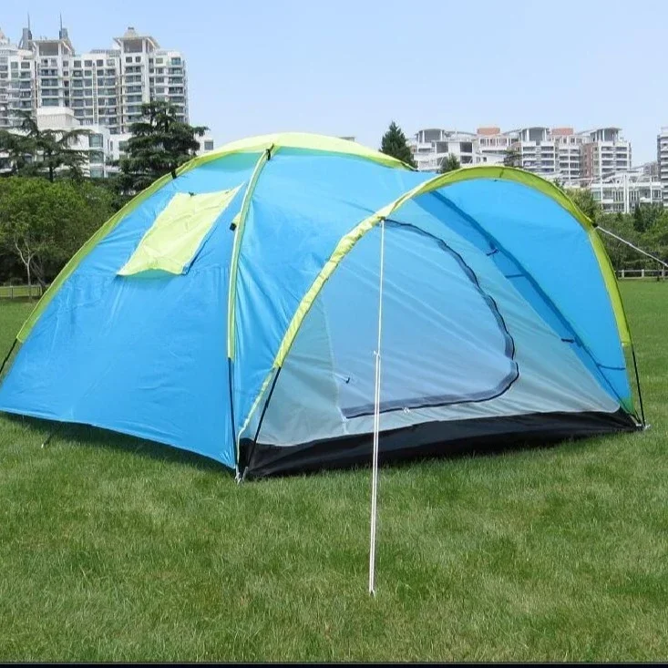 4-Person Arch Double Tent Outdoor Camping Camping Tent Car Fishing Tent