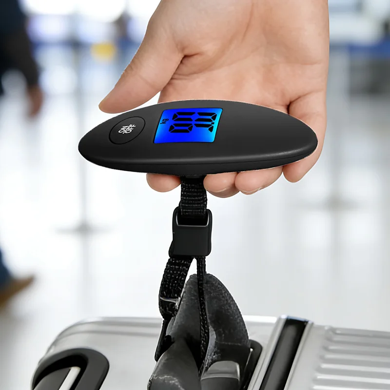 Báscula Digital LCD de 40kg/100g, báscula electrónica para equipaje portátil, báscula colgante Digital de viaje de alta precisión con correas