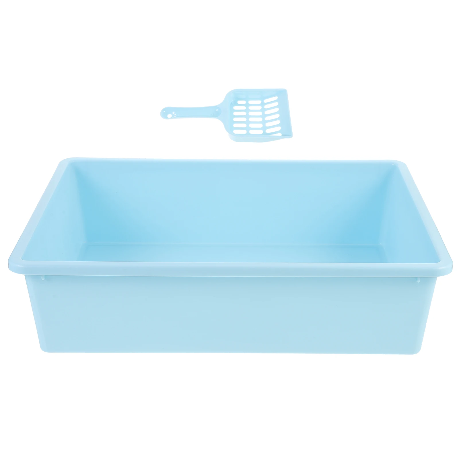 

1 set Cat Box Kit Durable PP Material Kitten Litter Box Large Space Comfortable Open Type Pet Toilet Kitten Bedpan
