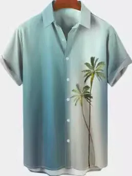 

Мужской пляжный Sle irt Summer Hawaii Vaion Travel Print Loose Fit ort Sve Дышащий легкий полиэстер Casual irt