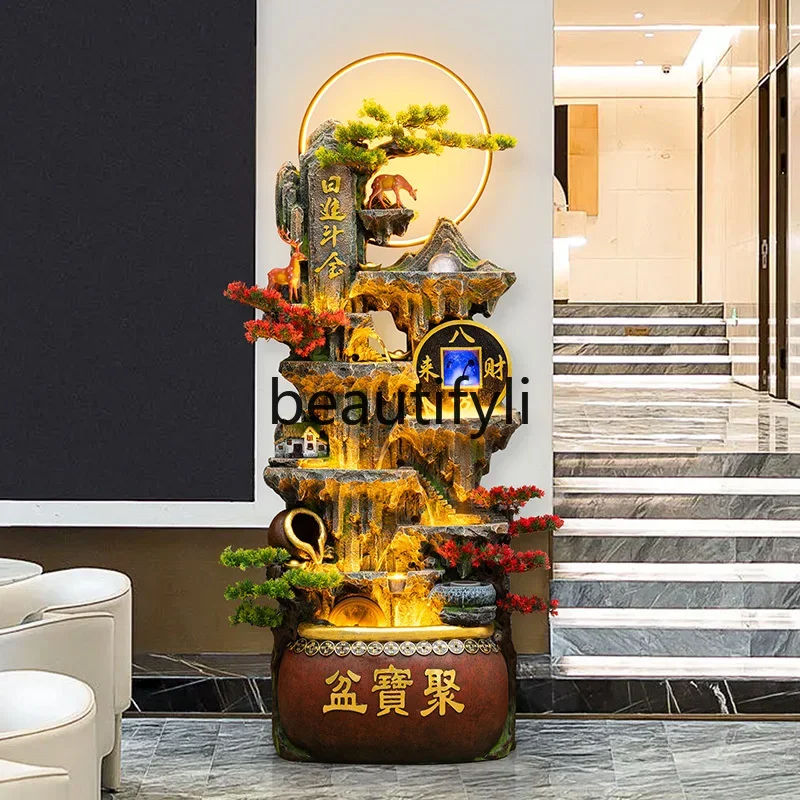 

D06 Flowing water ornament circulating water rockery feng shui wheel office decoration fountain living room landscape
