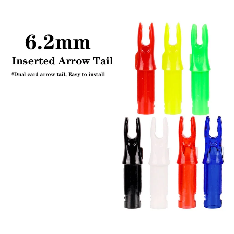 

12/50pcs Archery Colorful Arrow Nocks Fit ID 6.2mm Carbon Fiberglass Arrow Shaft Tail Outdoor Bow Hunting Shooting Accessories
