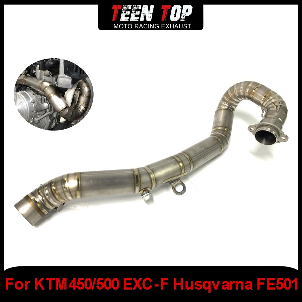 Offroad Bike Exhaust Front Connect Tube 2017-2019 For KTM450/500 EXC-F Exhaust Header Pipe For Husqvarna FE501 Titanium Alloy