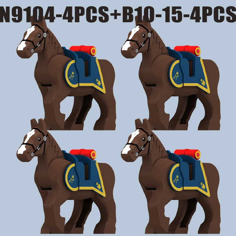 Mittelalterliche Burg Militär Warhorse Serie Bausteine Soldat Figuren Montieren Sattel Ritter Zubehör Wildschwein Ziegel Spielzeug