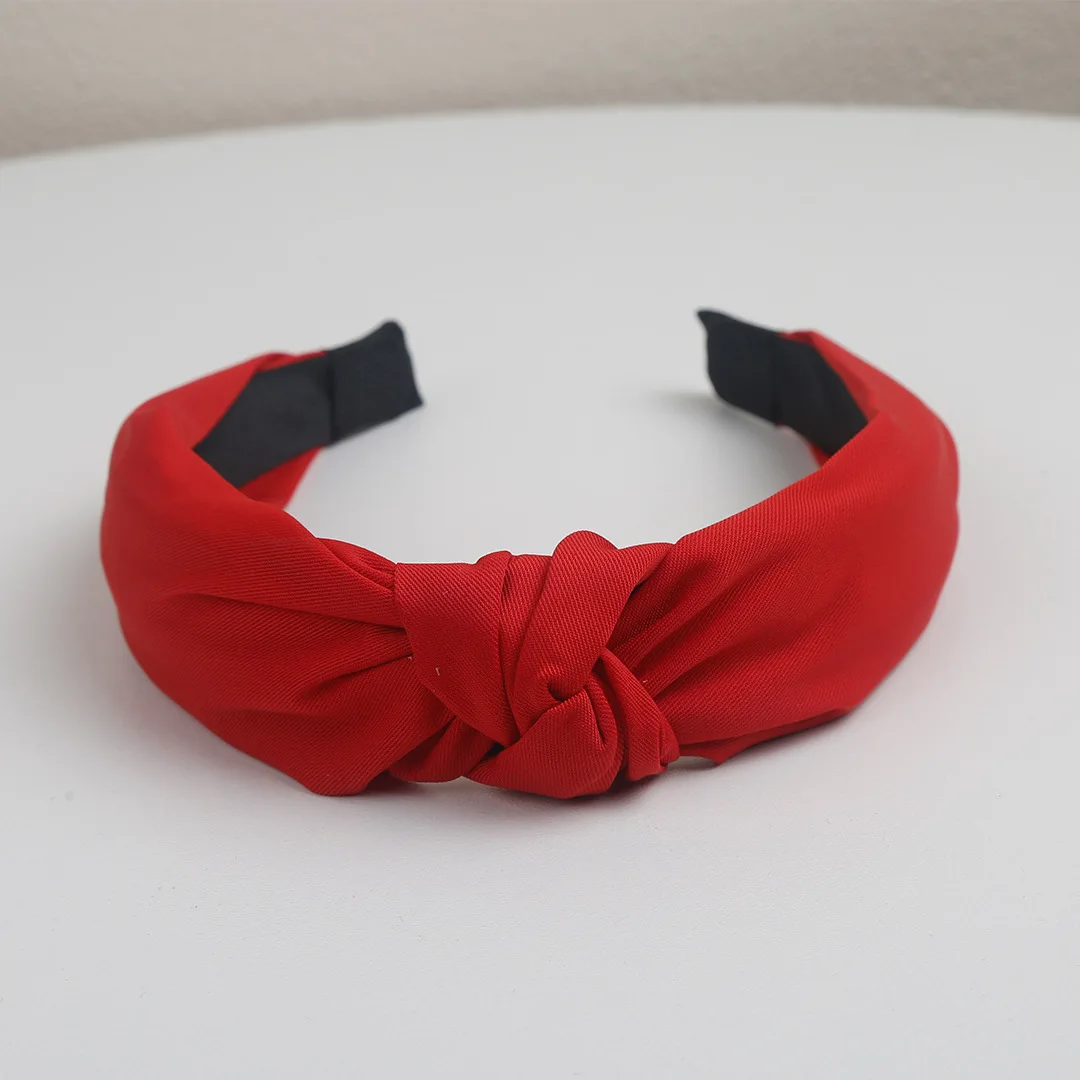 Simple Solid Color Headband Knot Hair Hoop for Women Cotton Fabric Handmade Hairbands Girls Fashion Hair Accessories