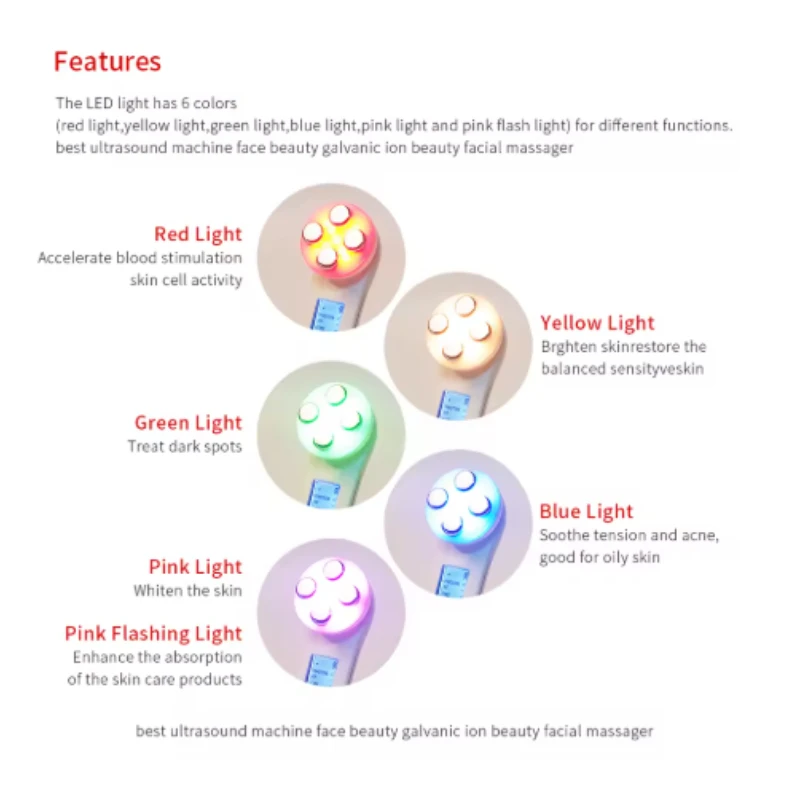 Facial Electroporation LED Photon อุปกรณ์ความงาม RF ความถี่วิทยุ EMS ยกกระชับเครื่อง Skin Care Microcurrent Anti-Wrinkle