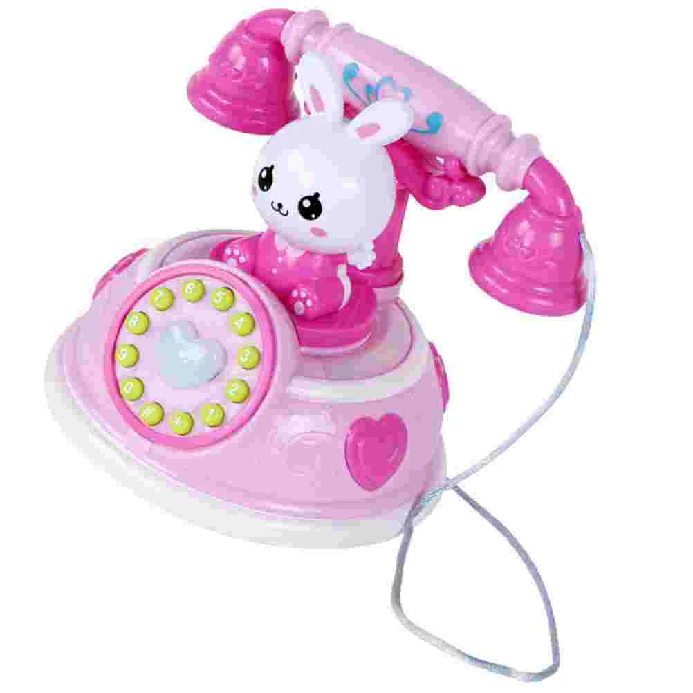 Simulated Telephone Pink Toy Kids Playing Story Machine Girl Children's Dial Simulation Plastic Intelligence