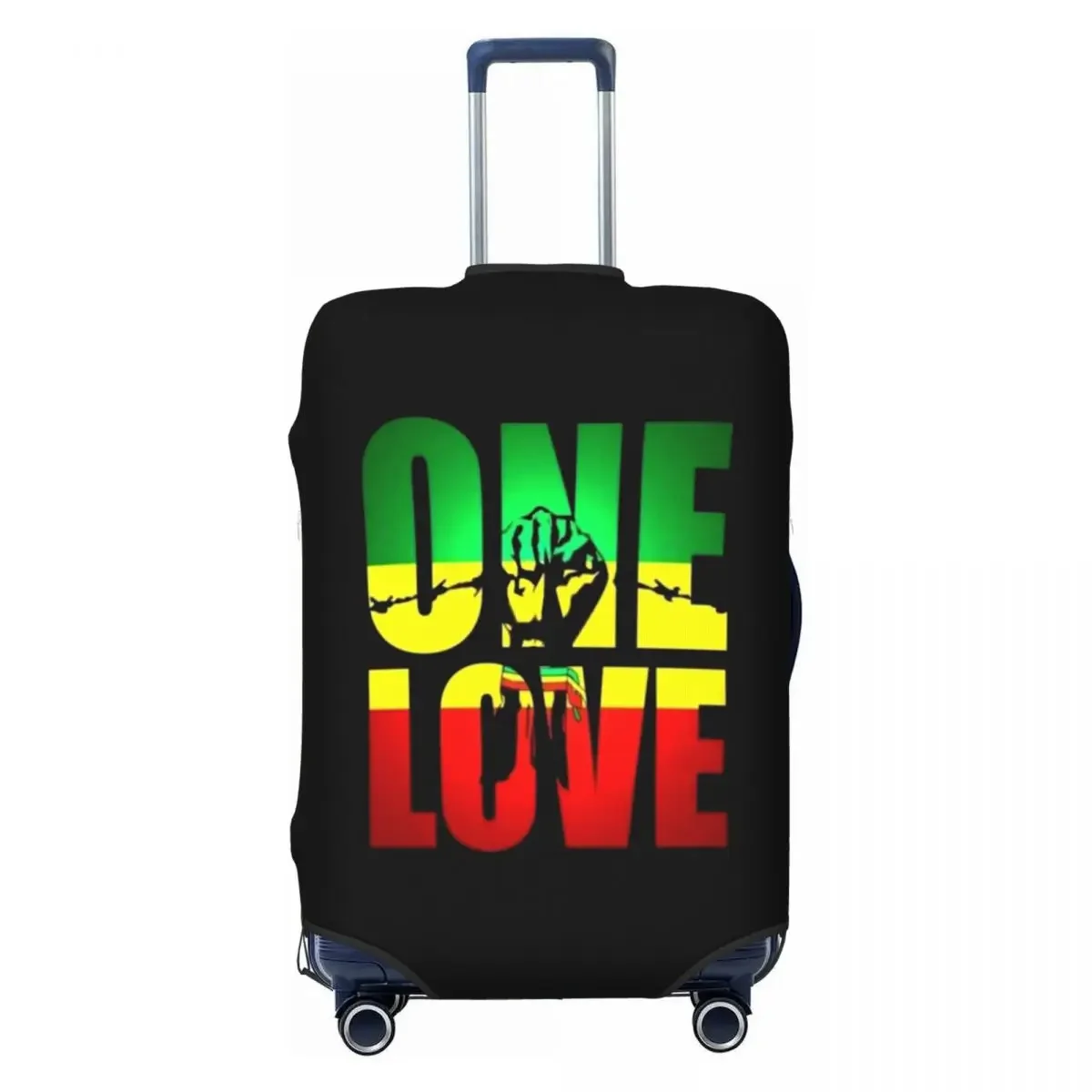 

Custom One Love Reggae Jamaica Flag Luggage Cover Fashion Suitcase Protector Covers Suit For 18-32 inch