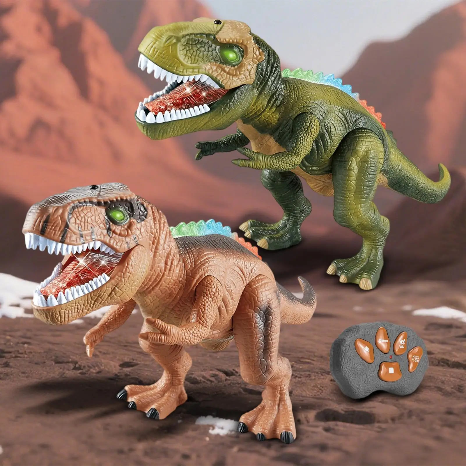 Walking and Roaring Dinosaur Remote Control Electronic Robots Dinosaurs Toys with Light and Sound Ideal Children's Gifts