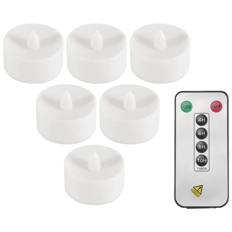 Y17A 6Pcs Flameless Candles Battery Operated LED Tea Lights Fake Candles Led Candles With 6-Key Timer Remote Control