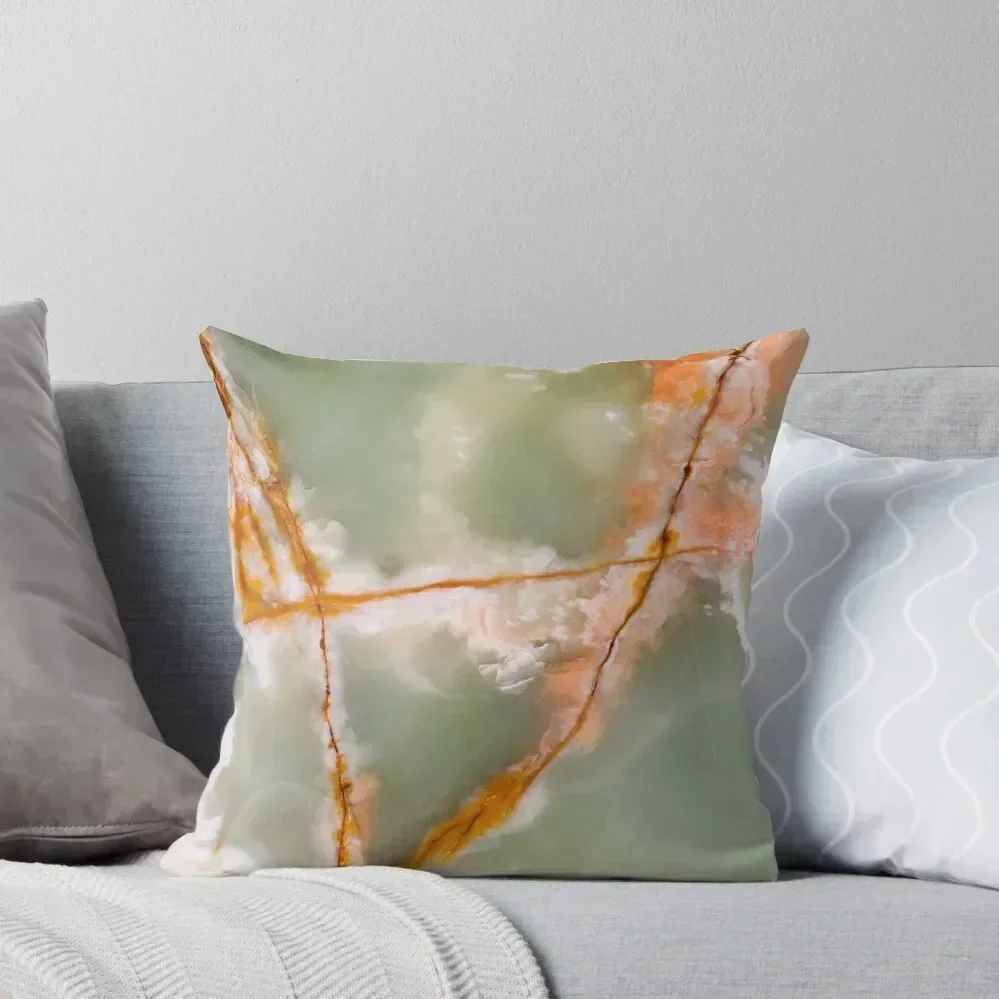 Sage Green Quartz with Rusty Veins Throw Pillow Christmas Cushion For Home Sofa Covers For Living Room pillow