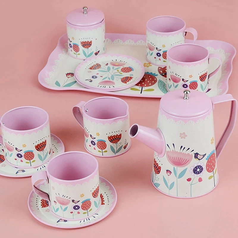 12Pcs Simulation Teapot Cup Set,Afternoon Tea Set Pretend Play Role Play Toy For Girls Toddlers Children