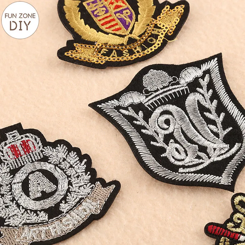 FZdiy Patches for Clothing Anchor Shield Badge Thermoadhesive Patch Iron on Patches Embroidery Applique on Clothes