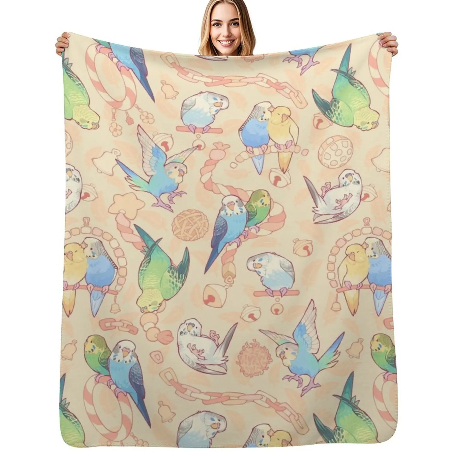 Budgie bunch orange cupcake flavored Throw Blanket christmas gifts Giant Sofa Furry blankets ands Decoratives Flannel Blankets
