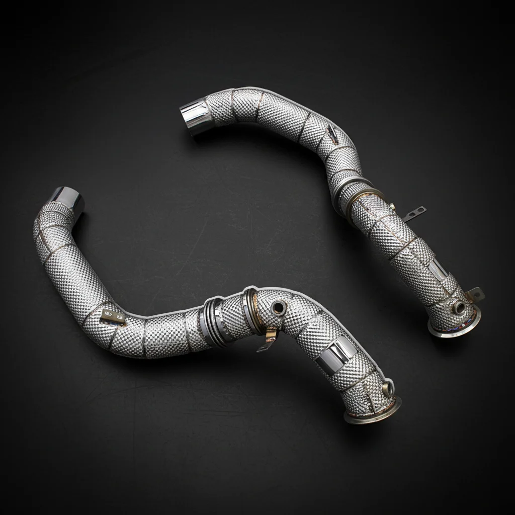 

OEM Stainless Steel Exhaust Pipes For BMW M5 F90 4.4T 2018-2023 Free Flow Downpipe With Heat Shield