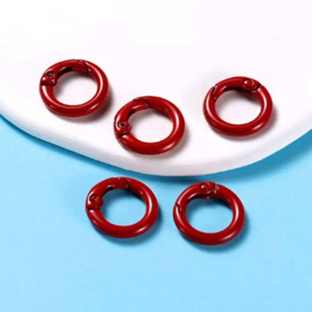 5 Pcs Handmade Part Accessories 25mm O Ring Keychain Clips Colorful Metal Openable Round Carabiner Durable Spring Clasp Jewelry
