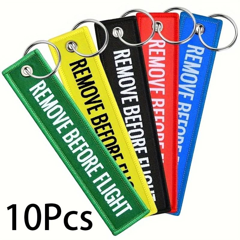 

10Pcs Motorcycle Embroidery Keychain Embroidered Flying Keychain