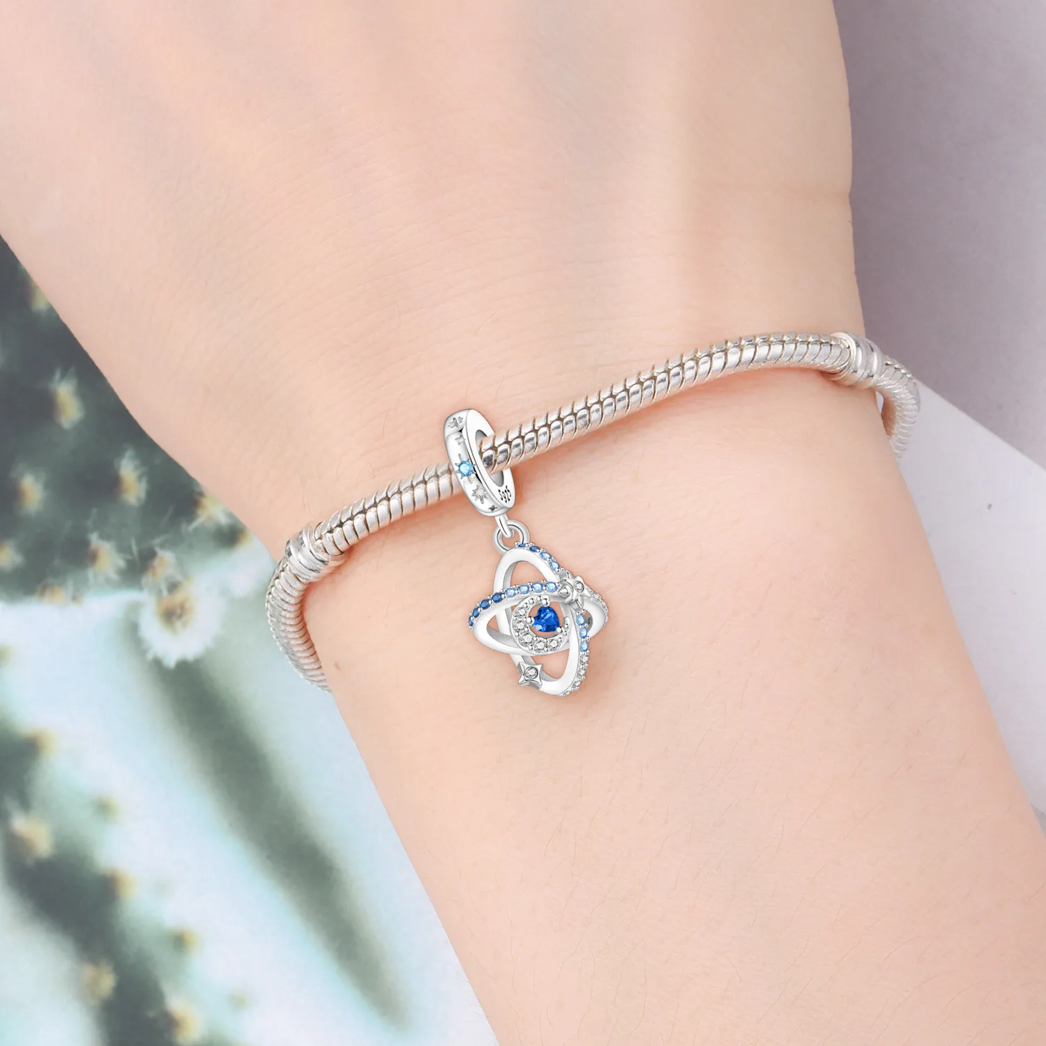 Orstarry 925 Sterling Silver Luna Traiettoria Ciondolo Perline Pendenti originali Bracciale Gioielli con ciondoli Regali fai da te per feste