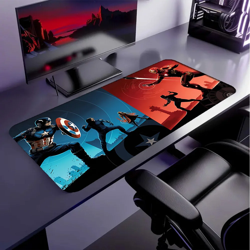 لوحة ماوس "Captain America vs Iron Man: Epic Battle Artwork - لوحة مفاتيح كبيرة ومتينة وقابلة للغسل للاعبين والاستخدام المكتبي - P #5