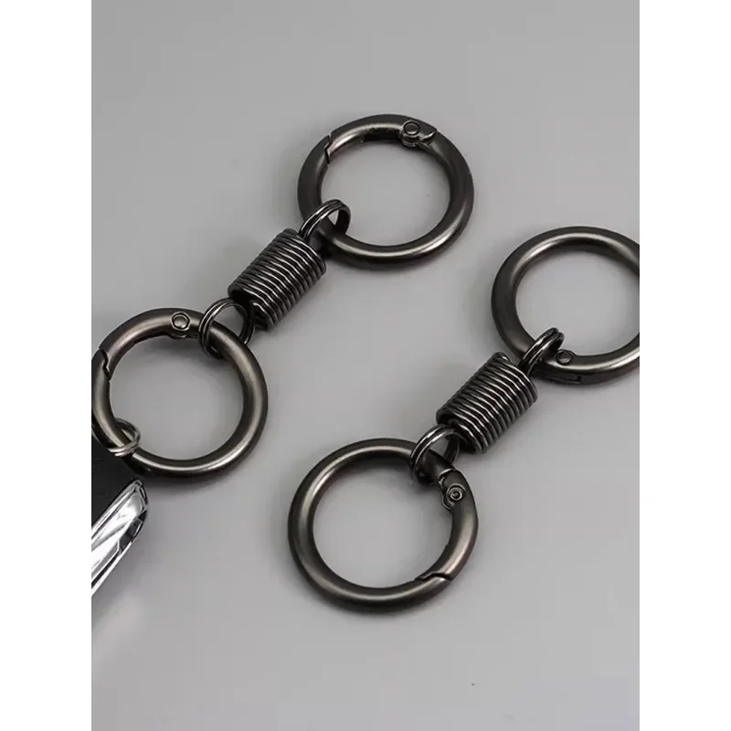 10pcs Keychain New spring double ring waist hanging high-end pendant Electric vehicle keychain