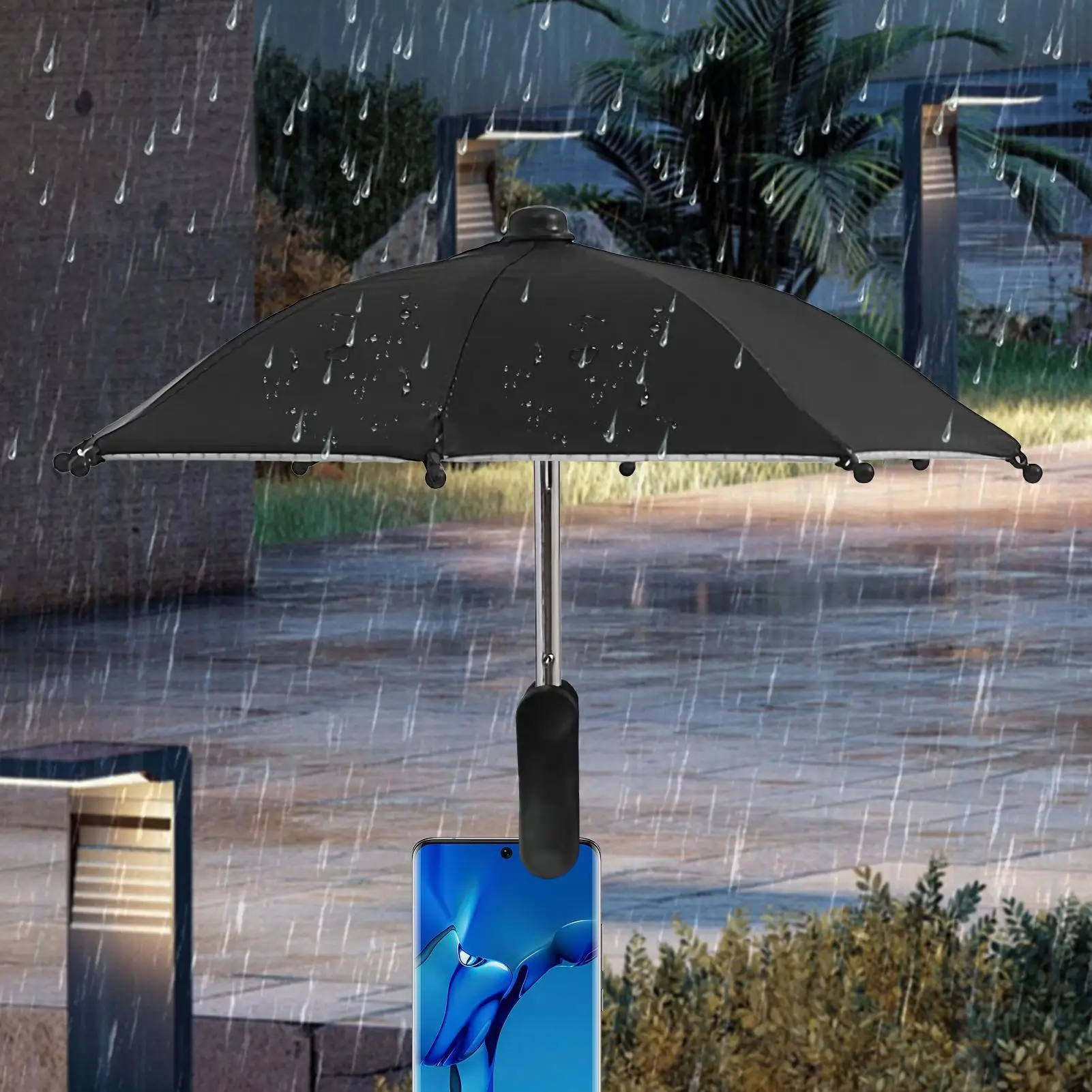 Cell Phone Umbrella Holder with Clip UV-Protective Phone Sunshade Parasol Mobile Phone Anti-Reflective for Travel and Vacation
