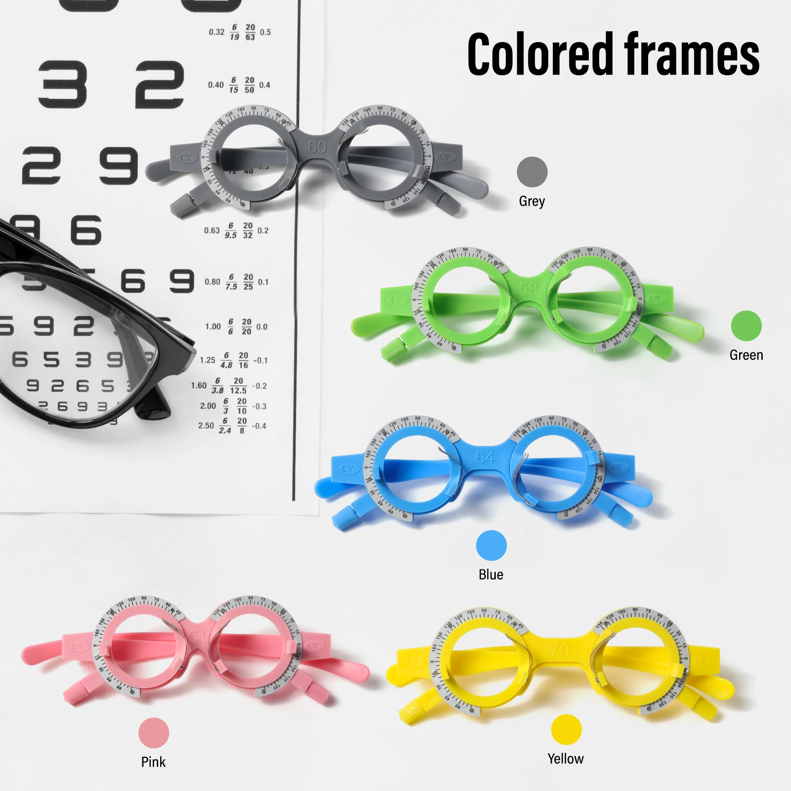 Trial Frame Lens Frame Professional Colorful Trial Frame Can Take 4 Lense for Opticians Hospitals Schools