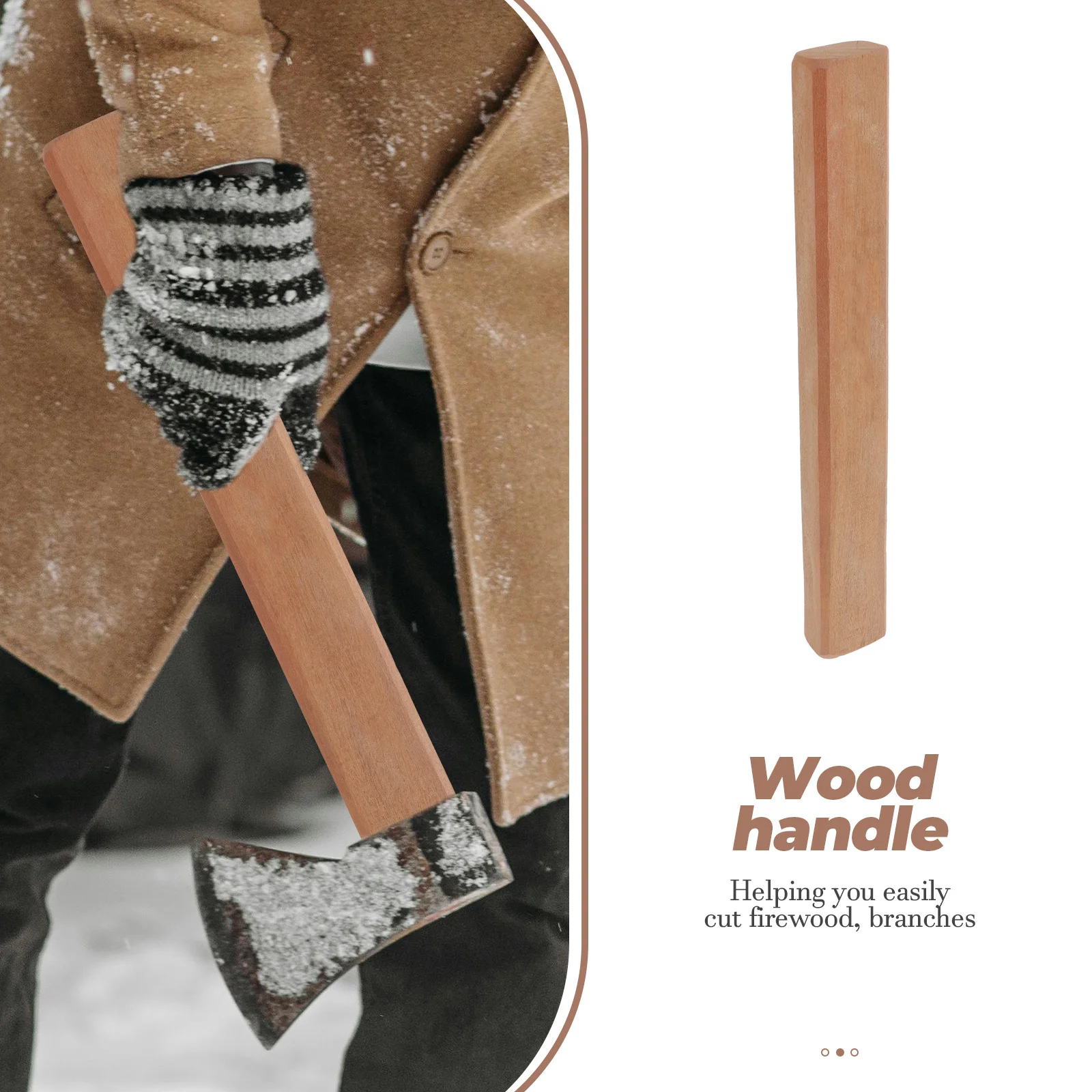Poignée de hache en bois de remplacement, poignée lisse et Durable pour le jardinage, la randonnée, le Camping, accessoire de hache, poignée de remplacement en bois