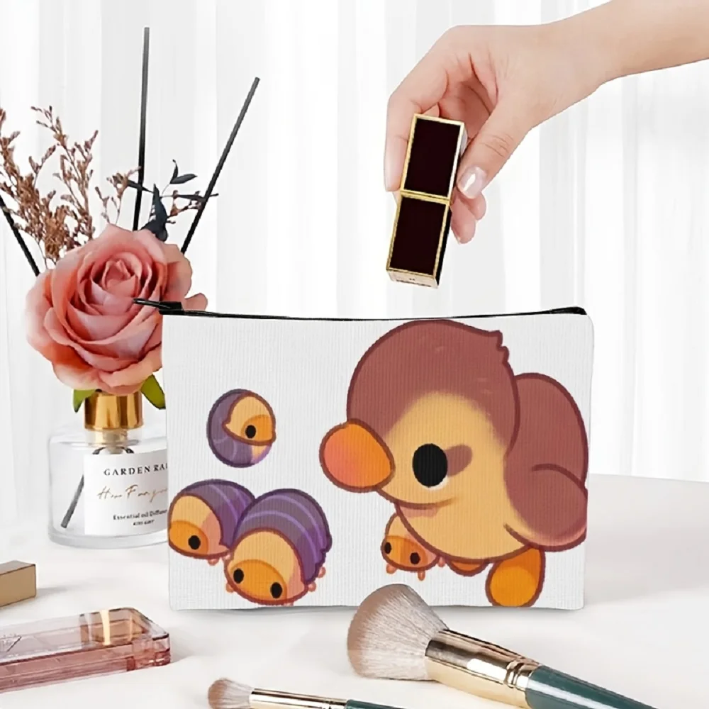 1 Piece of Makeup Bag with Duck and Snail Pattern - Multifunctional Zipper Pouch for Women, Jewelry Storage Bag, Perfect Travel Zipper Organizer, Fun Birthday Gift