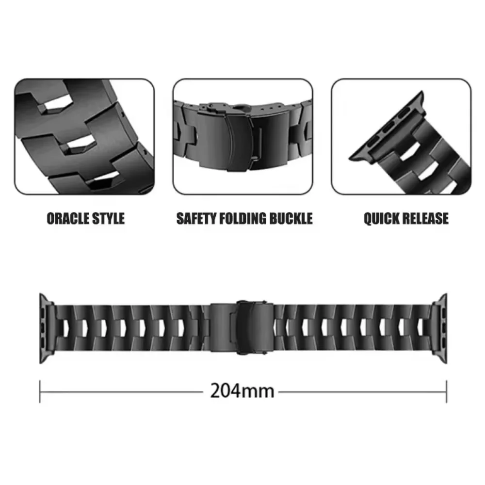 Oracle Titanium Metal Strap For Apple Watch Ultra 2 10 9 8 7 6 5 4 SE Band for iWatch 49mm 42mm 46mm 45mm 41mm 44mm 40mm Correa
