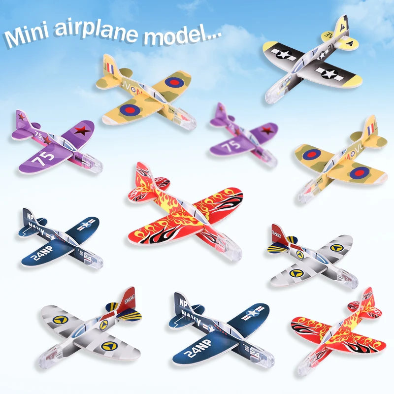 20-100Pcs Mini Hand Throw Airplane Kids Birthday Party Favors Goodie Pinata Fillers Toy DIY Assembled Foam Flying Planes Gifts