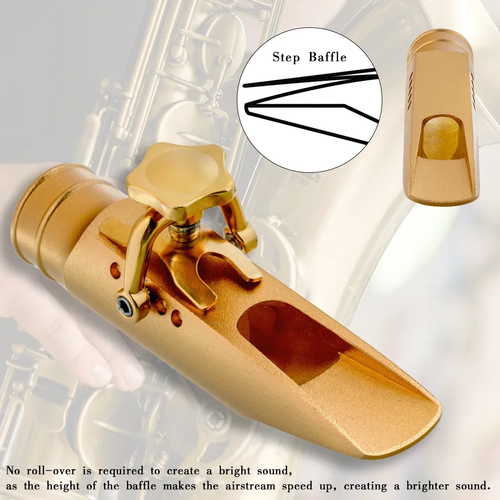 PRO Eb Sax 6.7.8.9 Alto Saxophone Mouthpiece Jazz R&B Sax Saxophone Player MTP Step Baffle Large Chamber Mouthpiece Ligature Cap