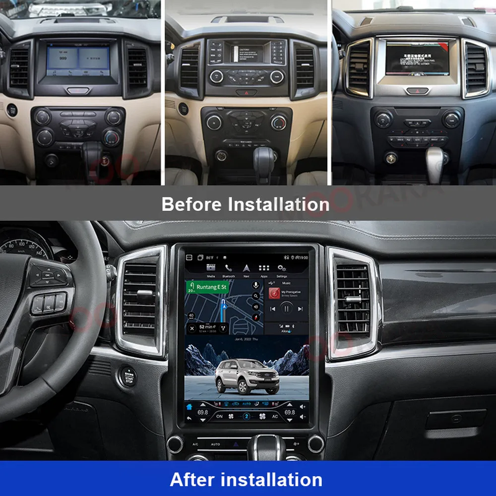 12.1 pollici Autoradio Per Ford Everest Ranger Raptor 2015-2022 Auto Lettore Multimediale Schermo Verticale Android Stereo Carplay GPS