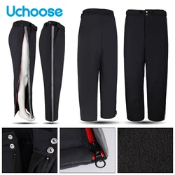 Pantalones de motocicleta de invierno para hombre, protección a prueba de agua y viento, cubierta de pierna cálida, al aire libre de ciclismo rodillera, Leggings a prueba de caídas