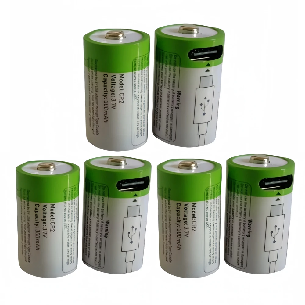 

6pcs/lot 300mAh CR2 rechargeable battery 3.7V USB rechargeable lithium battery Polaroid rangefinder battery