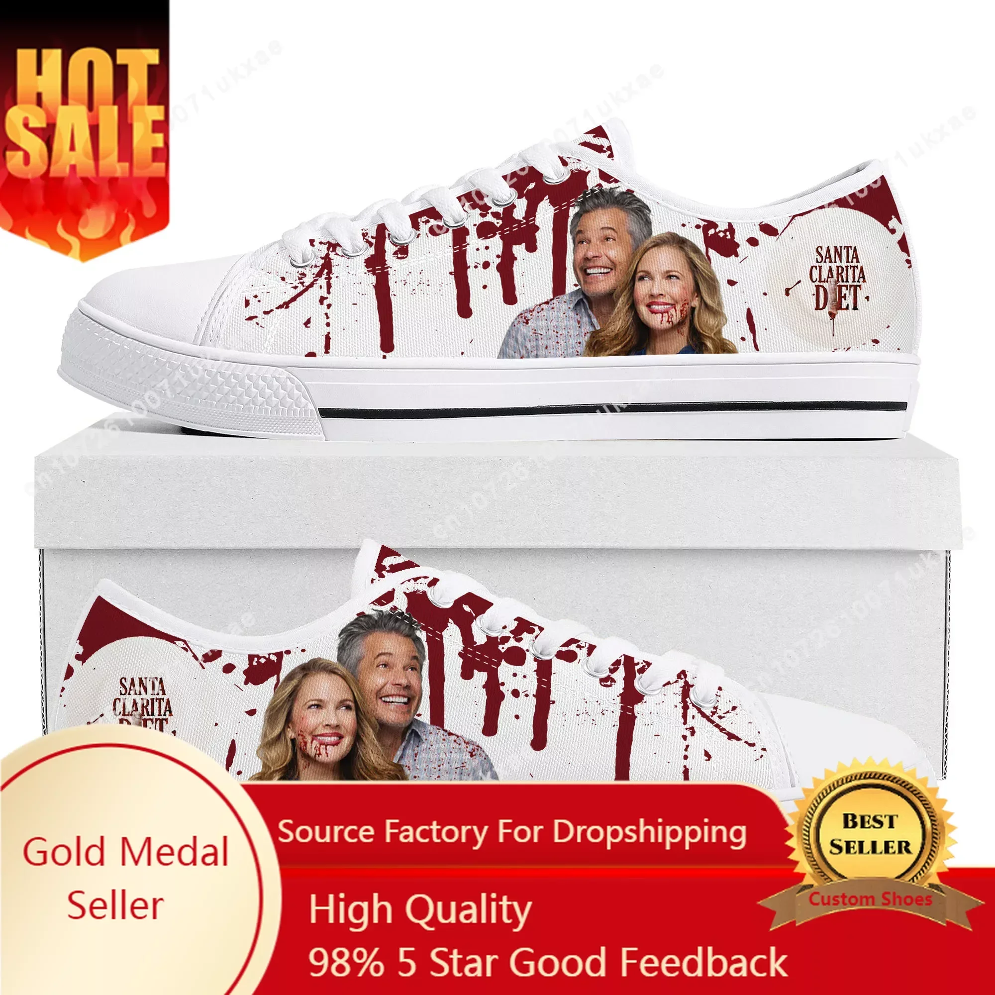 Santa Clarita Diet Low Top Sneakers Mens Womens Teenager High Quality Canvas Sneaker couple Casual Shoes Custom Made DIY Shoe