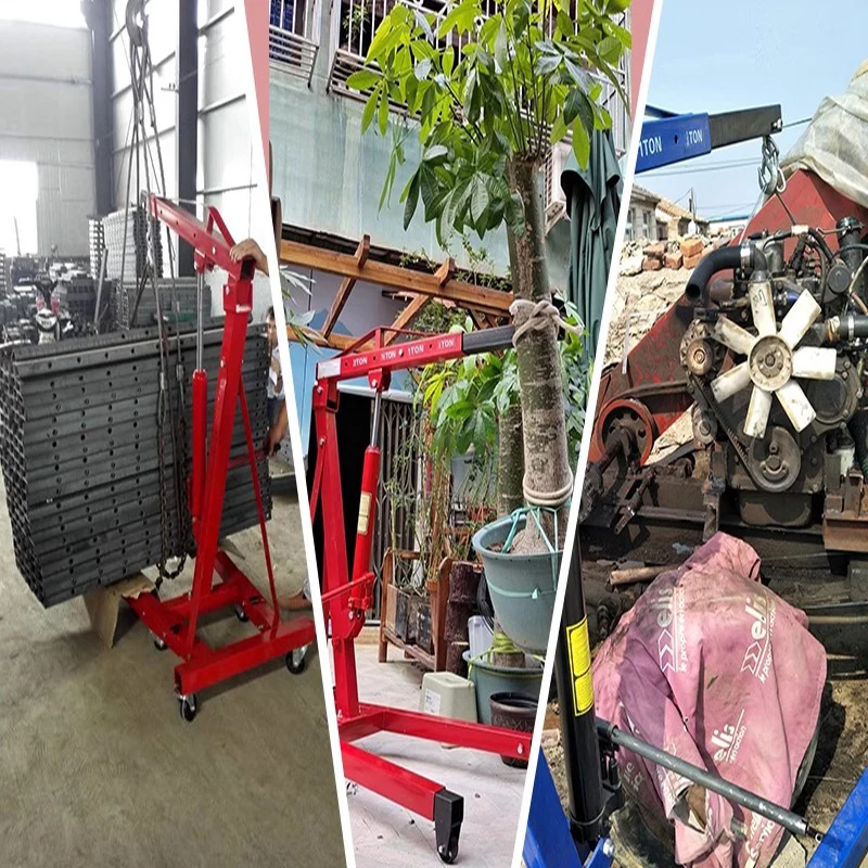 

2T Folding Crane Manual Hydraulic Engine Hanger Automotive Engine Loading and Unloading Mobile Crane Auto Repair Tools