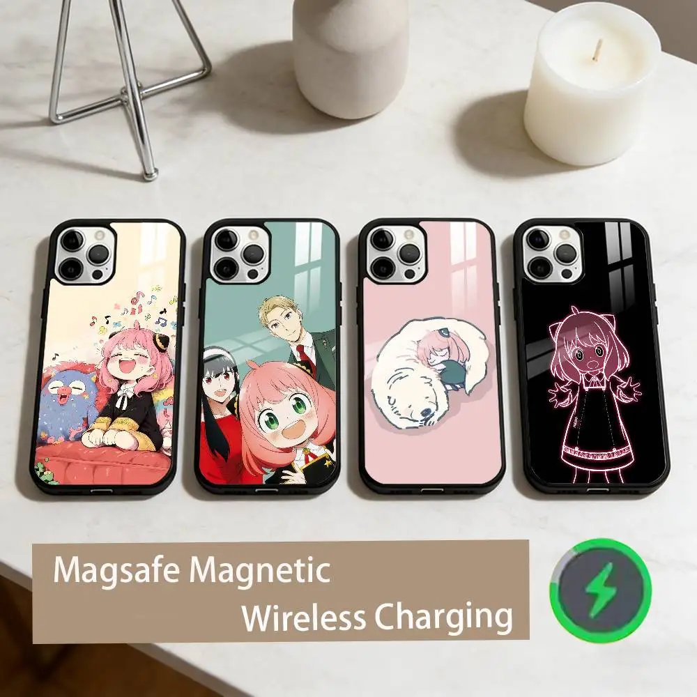 

S-Spy X Family B-Bond Yor Anya Phone Case For iPhone17,16,15,14,13,12,11 Plus,Pro Max Magnetic For Magsafe Wireless Charging
