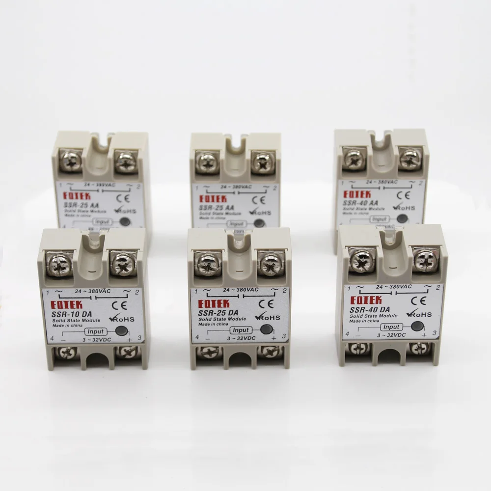 

Wire Connector SSR-10DA SSR-25DA SSR-40DA 10A 25A 40A Solid State Relay Module 3-32V Input DC 24-380V AC Output High Quality