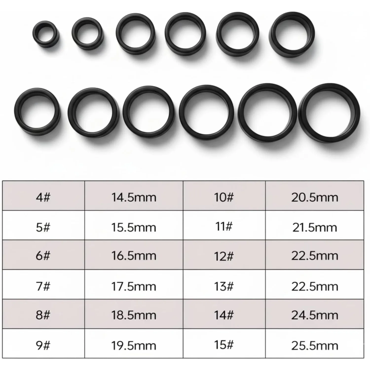 Ring Sizing Kit, 12 Pieces Ring Sizer & Smart Ring Finger Gauge, Professional Set for Oura Ring, Sizes 4 to 15, Black
