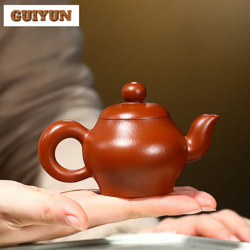 100ml Retro Yixing Purple Clay Teapots Handmade Sketch Pot Raw Ore Dahongpao Mud Tea Soaking Kettle Zisha Tea Set Tableware Gift