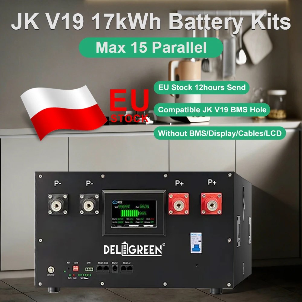 EU Stock V19 JK 15KWH Lifepo4 Battery BMS Box  48V 280AH 320AH 334AH Battery Box DIY Case JK-PB2A16S20P Hole Tax Free Solar