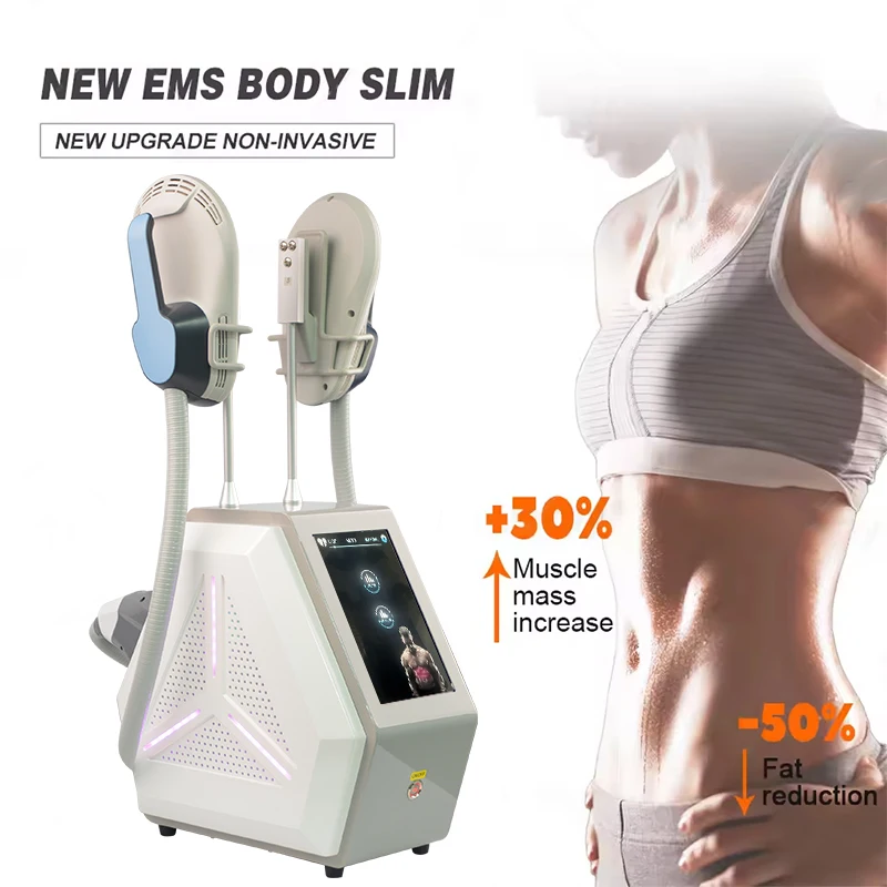 Portable Muscle Building Machine 2 handles HIEMT Fat Body Shaping Muscle For Beauty Equipment Fat Cell Remove Muscle Increase
