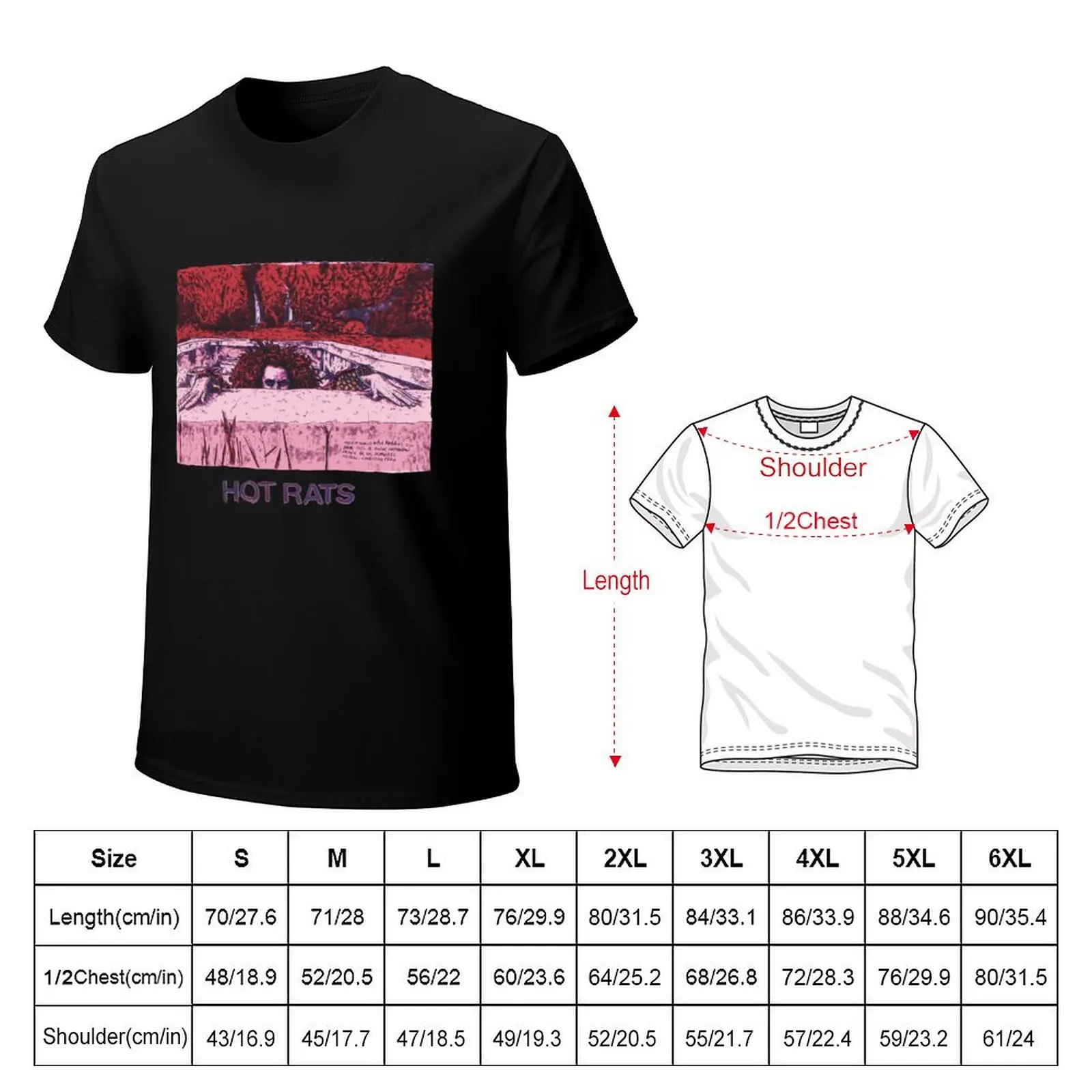 Hot Rats Cover Drawn by Maximiliano Lopez Barrios T-Shirt cotton t shirt man T-Shirt