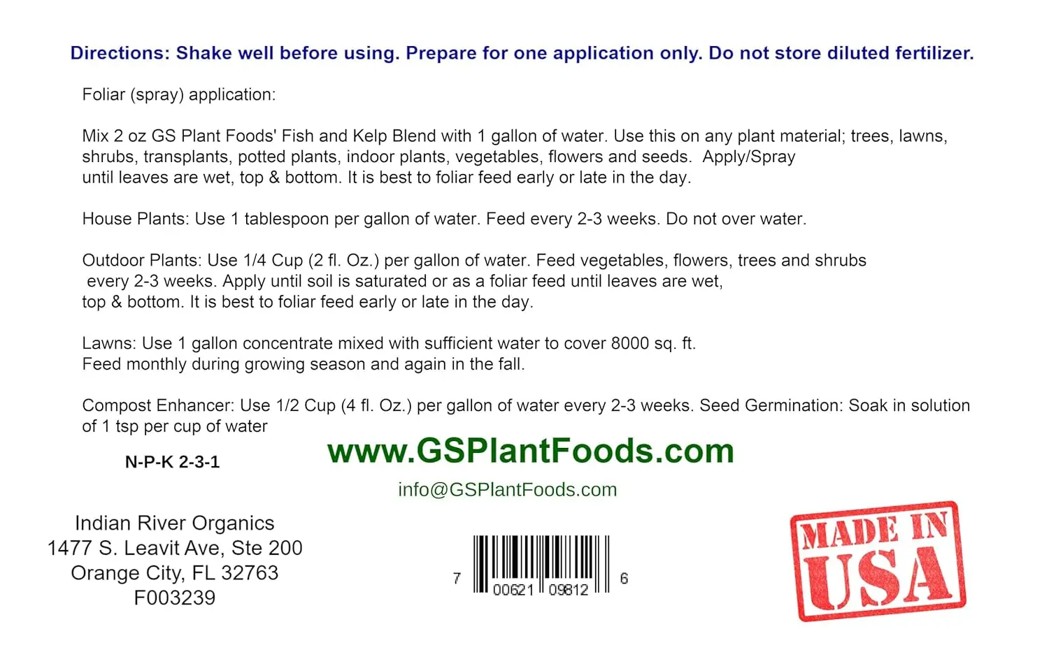 

Listed Fish & Kelp Fertilizer by Plant Foods (1 Gallon) - Organic Fertilizer for Vegetables, Trees, Lawns, Shrubs, Flowers,