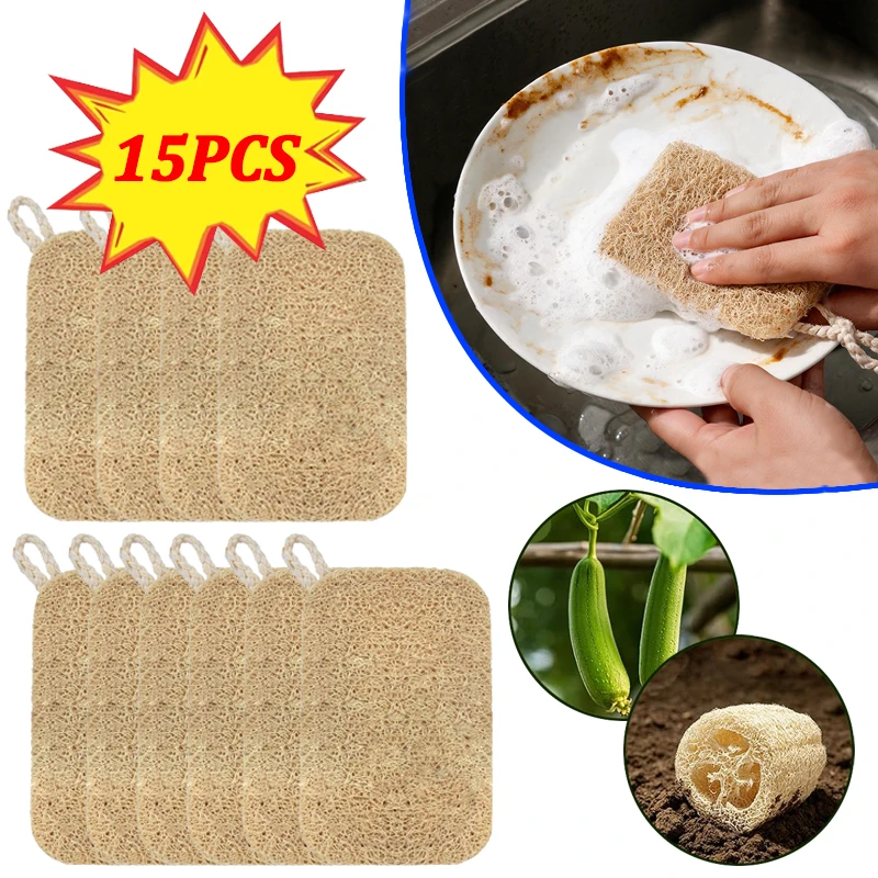 Body Loofah Natural - Natürlicher Luffa-Schwamm, wiederverwendbares Reinigungspad aus Pflanzenfasern,