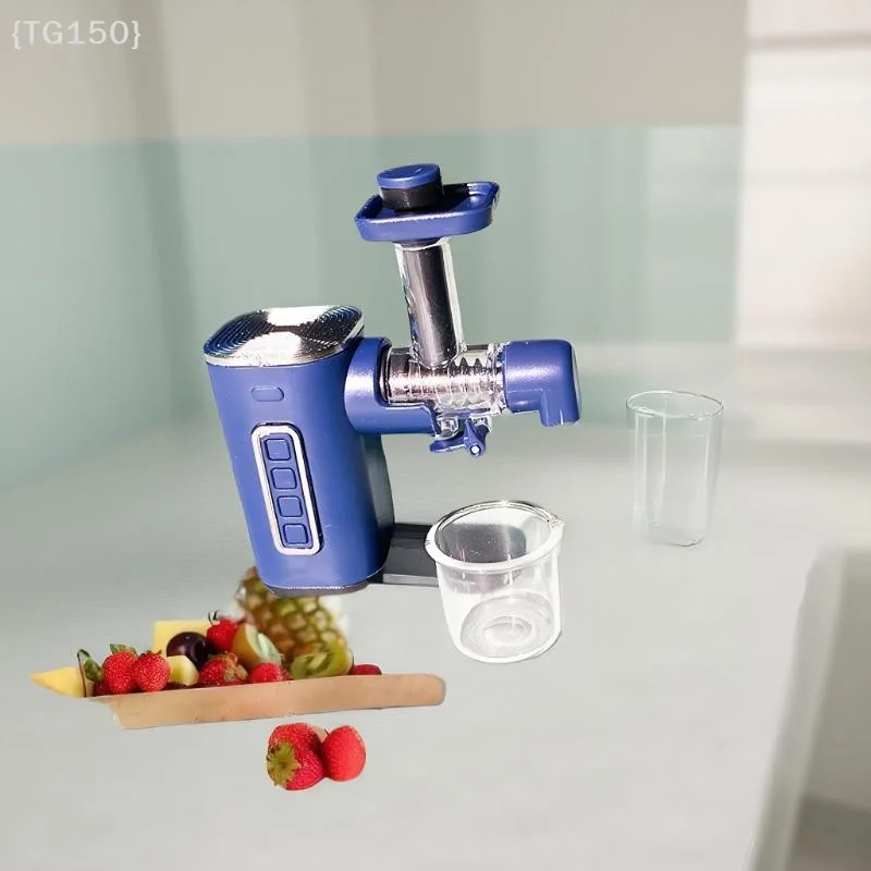 【Ja】1 Set 1:12 Scale Miniature Juicer Machine - Dollhouse Fruit Blender Simulation Model for Food Play Scene Decoration