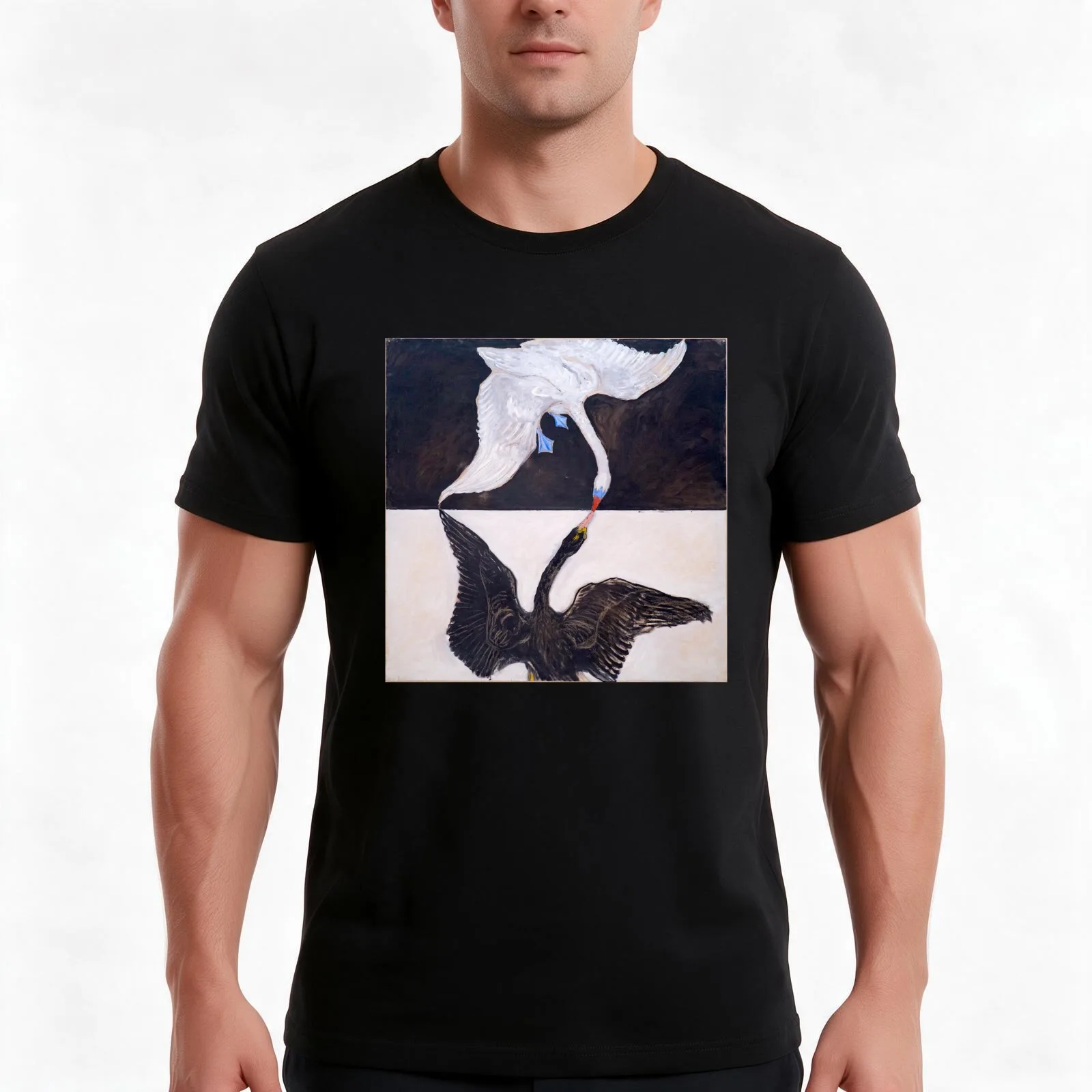 The Swan No. 1 Group IX SUW - Hilma af Klint T-Shirt, Summer Casual Cotton Tee, Oversized Streetwear Tops, Vintage Graphic Print